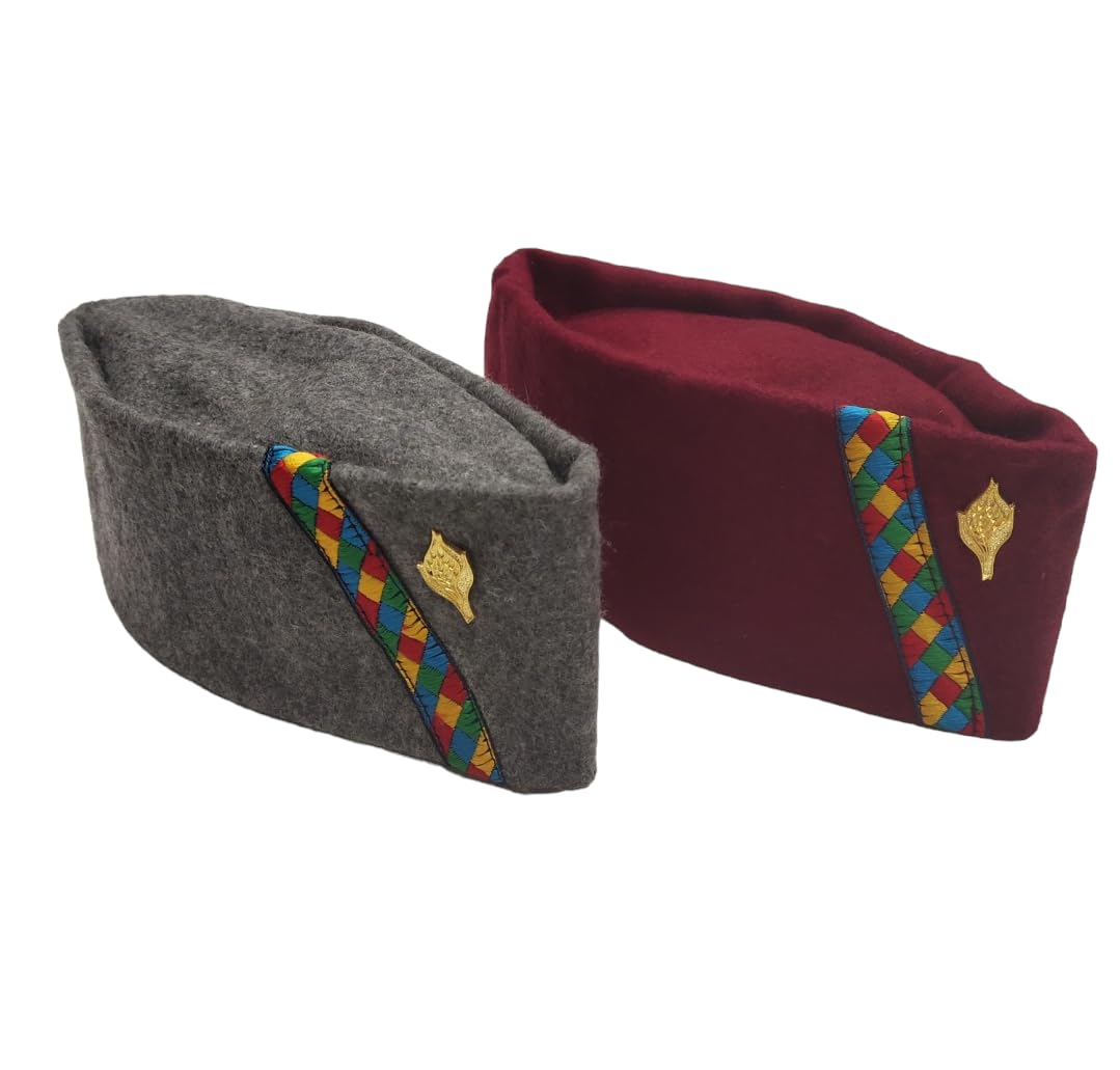 Label Ambey Pahadi caps/topi Brahmakamal Uttarakhand Topi, Pahadi Cap, Himachali Cap Set of 2-image-25