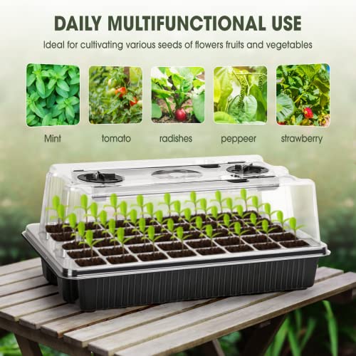 Ylyycc Seed Starter Tray With Grow Light,40 Cells Seed Starter Kit With Humidtiy Dome,Seedling Starter Trays For Seed Germination Kit, Seedling Starting,Propagation, Cloning Plants #TOP7