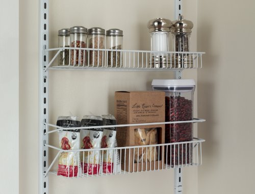Closetmaid Adjustable Organizer Rack With Baskets Wall Or Over Door Mount, For Kitchen, Pantry, Utility Room, Closet, 18 In. W, White Finish, Inch #TOP4