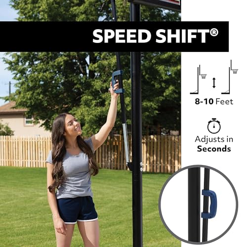 Image of Lifetime Outdoor Portable Basketball Hoop, 48 Inch Backboard, 8-10 Ft Speed Shift Adjustable Height