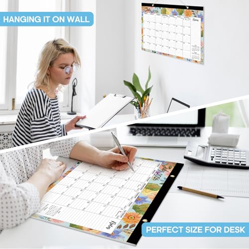 Image of 3 Pack of Desk Calendar 2026-2027, 18-Month Calendar Runs from July 2026 to December 2027, Large 17 inch x 12 inch Monthly Desktop & Wall Calendar for Home & Office - Botanic Whimsy