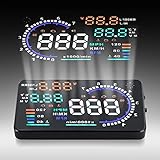 5.5inch Car HUD Car, Auto Windshield Screen Speed Display, OBD 2 EU OBD Compatible, with Driving Mileage Measurement for Cars