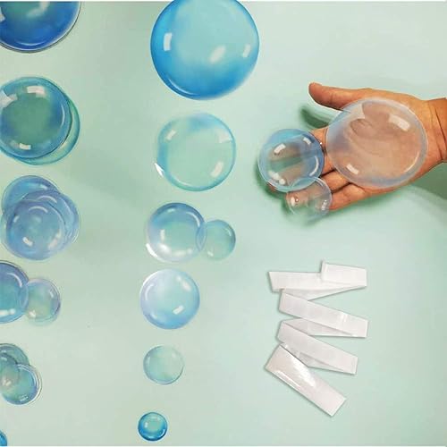 Miniatura 4 de Adhesivo mural de burbujas azules, decoración del hogar, decoración de fiesta para océano, arrecife, coral, sirena, bajo el mar, junto a la piscina,