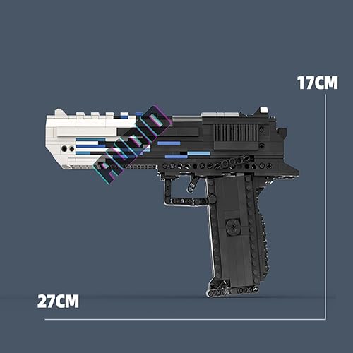 Miniatura 7 de Audio Technics - Bloque de construcción de juguete de disparo simulado, modelo de juguete de disparo de águila del desierto, compatible con Lego