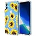 Flocute Clear Floral Case for iPhone 11 Floral Case Flower Pattern Slim Girly Protective Case with Soft TPU Bumper Hard PC Back Cover (Sunflower)