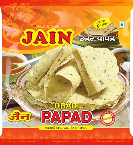 Image of JAIN Urad Papad, 200g, Papad Size-5.5 Inches, Handmade, No Preservatives, Contains 24-27 Papads Per Pack