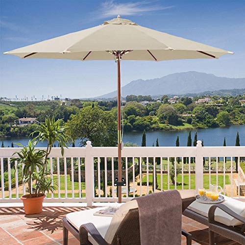 Homydom Deck Umbrella Clamp Outdoor Universal Patio Umbrella/Torch Mount Holder