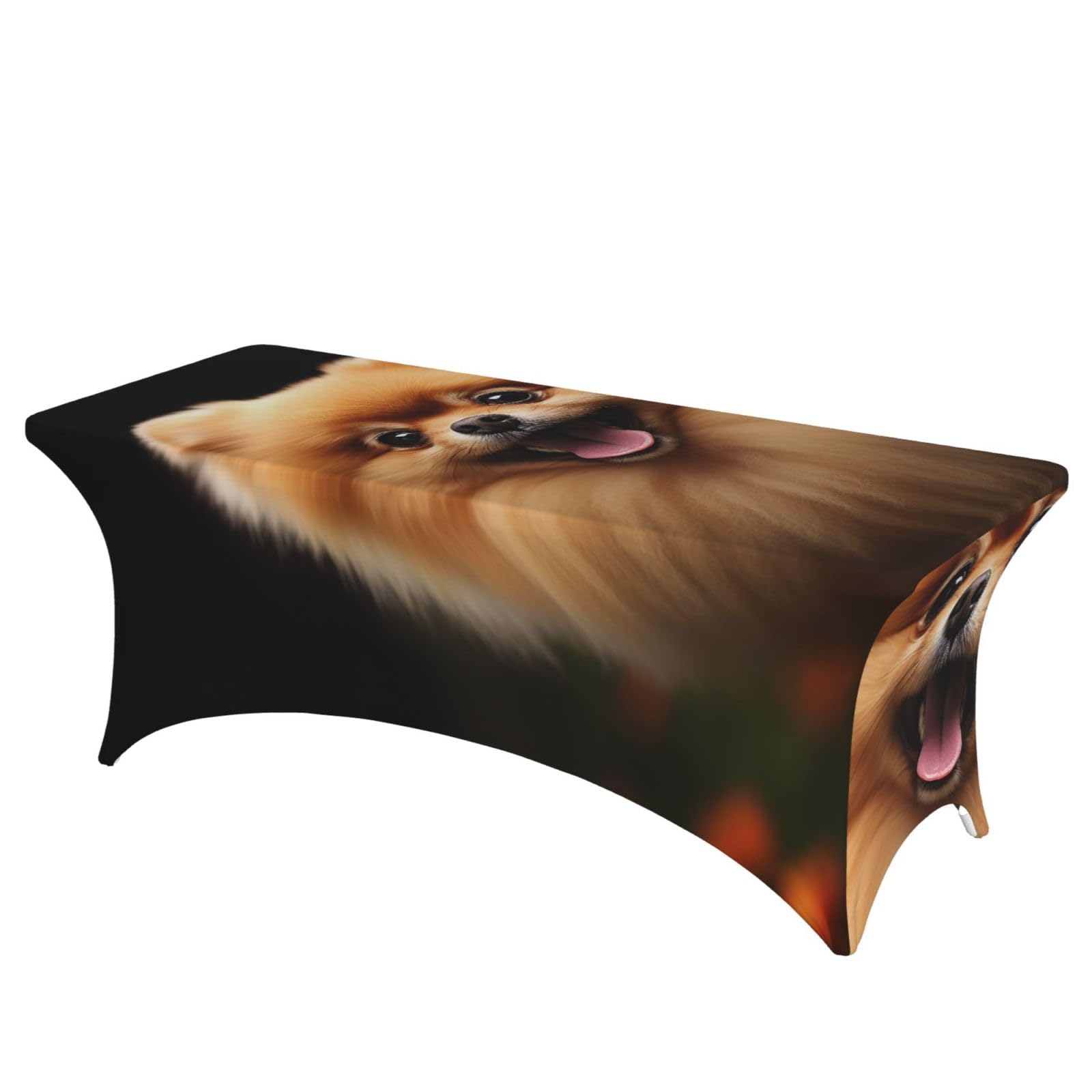 DWVTSLH 6FT Spandex Table Covers for Rectangle Tables, Wrinkle Resistant Stretch Tablecloths, Ultimate Fitted Pomeranian Table Cloth for Party, Wedding, Banquet