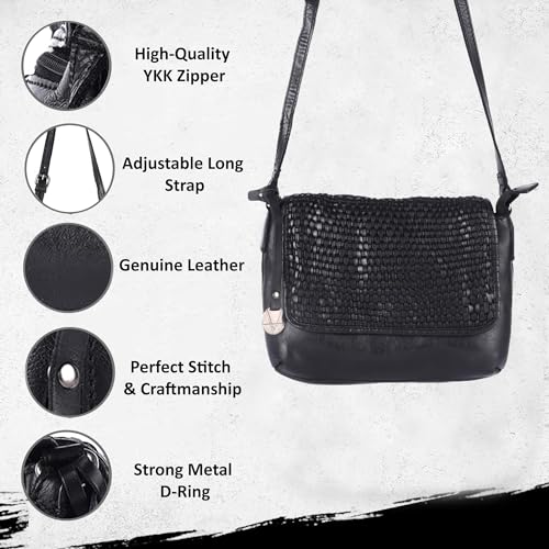 Genuine Leather Crossbody Sling Bags for Women, Bags for Women Trendy Casual Office Bag with Adjustable Strap4