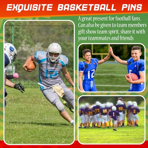 Yinkin 24 Pcs Sports Lapel Pin Ball Lover Pin Gift Round Metal Pin Hat Shirt Tie Brooches Charm Decoration3