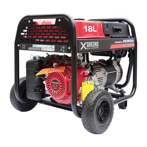 Motosoldadora (gasolina) XS200 (máx. 5.500W, depósito 18 l, AVR, Powered by Honda, ruedas, alerta aceite, electrodos 1,6-4,0mm, 2 tomas 230V, protección térmica y panel digital)
