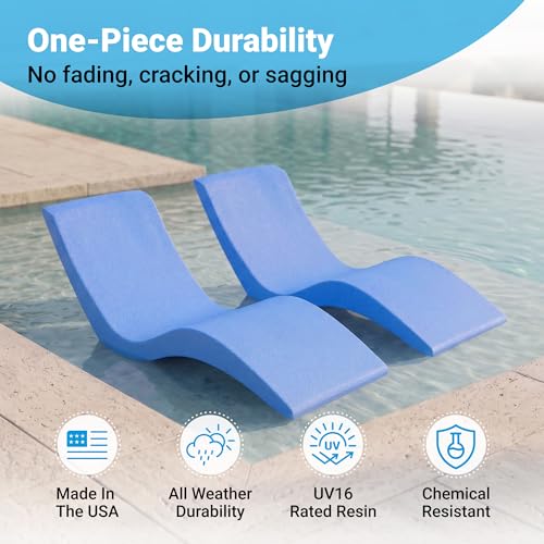 Image of Aqua Outdoors Pool Lounge Chairs, Pool Chairs for in Pool, 9-in Water Depth