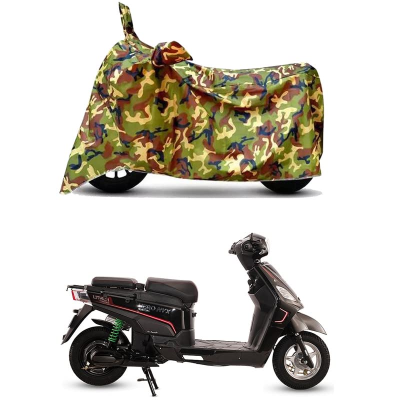 Image of Waterproof 100% PVC Coated Bike Scooty Two Wheeler Body Cover Compatible for Hero Electric NYX HX /UV-Rays /Heat Protection /Birds Dropping /Scratchproof /Dust Proof [6X6 Jungle Print]
