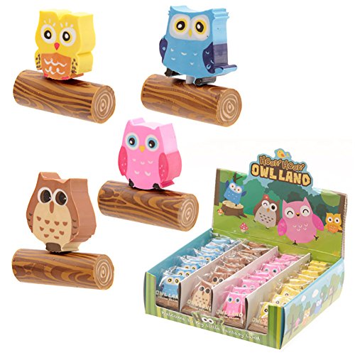 gomma da cancellare a forma di gufo gufetto su tronco