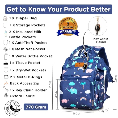 Image of Motherly Patented Design Maternity Hospital Bag | Large Capacity Diaper Bag for Mom & Newborn Baby | Multi-Pocket Water-Resistant Baby Travel Bag with Organized Storage (Flame Series) | for Mothers