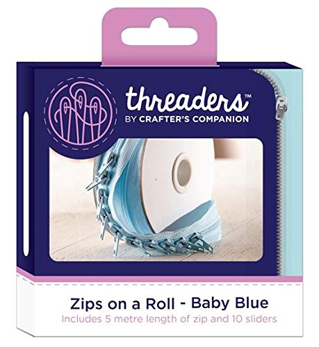 Threaders Baby Blue Cremalleras en un Rollo, poliéster, Azul Celeste, 10.2 x 5.4 x 10.2 cm