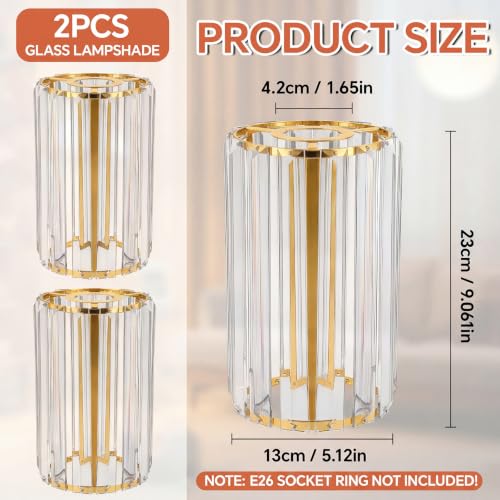 Image of Teenyyou 2 Pcs Crystal Pendant Light Shade, 1-5 /8 inch(1.65 inch) UNO-fitter, Tall