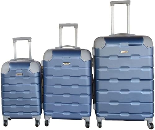 TOUGH ABS Spinner Wheels & Combination Lock 3 Piece Luggage Set - Blue