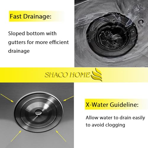 Image of SHACO Double Bowl 60 /40 Black Farmhouse Sink, 33x22 Inch Stainless Steel Apron Front Divided Double Basin Farmhouse Kitchen Sink, Gunmetal Black Farm Workstation Sink