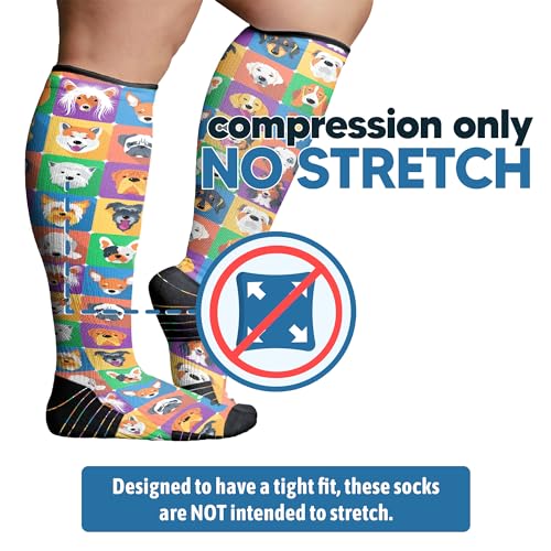 Image of Viasox Compression Socks for Women and Men, Knee High Socks 12-15 mmhg Circulation Support for Flight, Travel, Daily
