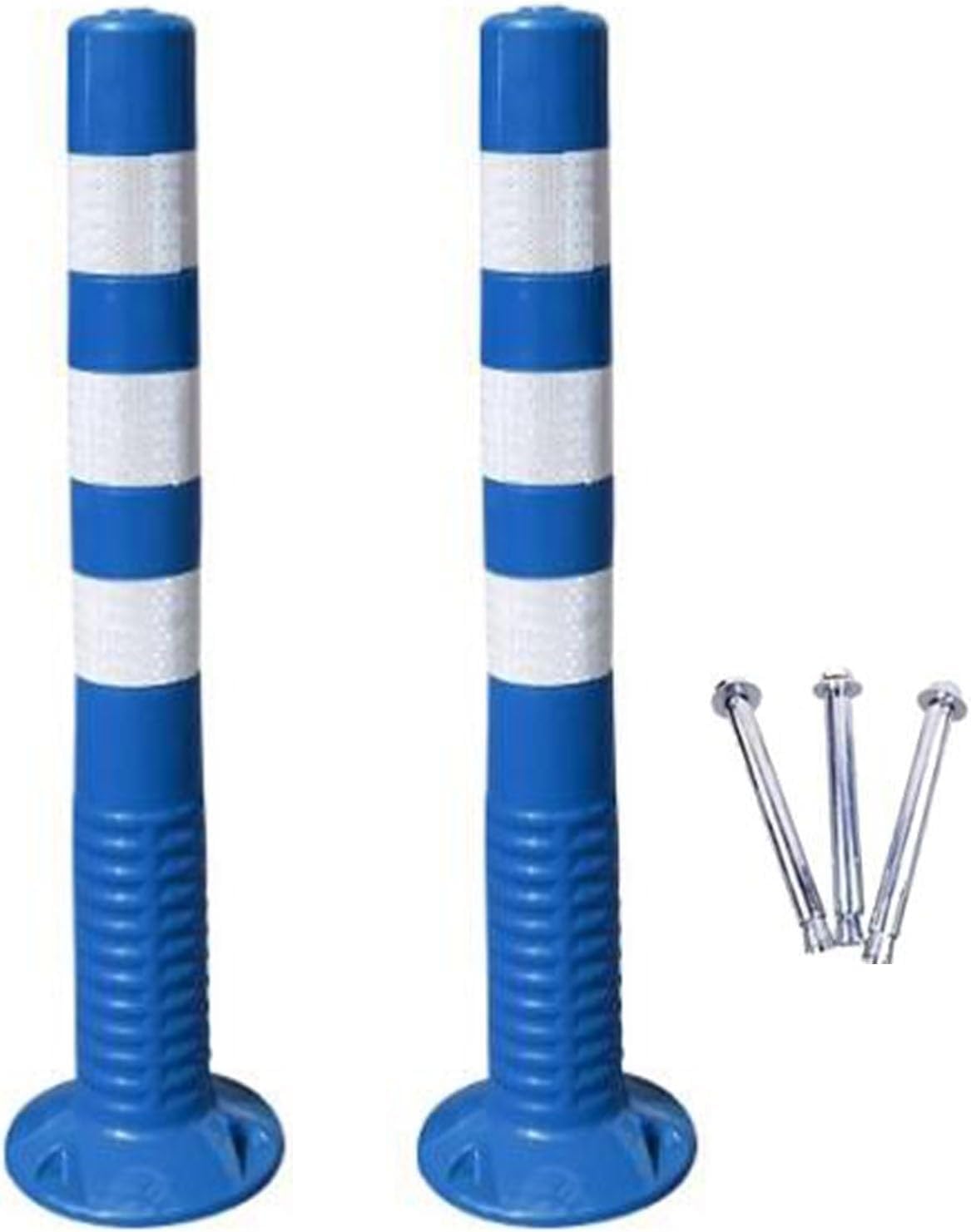 JYBNBBE Traffic Delineator Post Delineator Cone Street Delineator Post Blue, Flexible Safety Bollards for Parking Lot, Safety Bollard Pole Barrier for Traffic-Sensitive Area Side,4pack