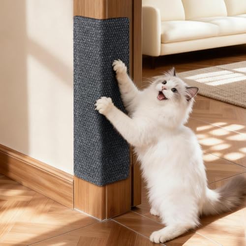 Wall Cat Scratcher for Indoor Cats 19.6x7.8Corner Cat Scratcher Cat Scratch Pad Furniture Protector for Door & Wall Couch Durable Cat Scratching Board Easy Mount(Grey 19.6x7.8)