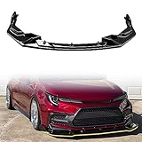 MODILOVER Front Bumper Lip Spoiler Compatible with 2020-2024 Toyota Corolla XSE SE Sedan Only, Injection PP Combat Style Add-on Front Splitter Air Dam Chin Protector, Gloss Black, 3PCS