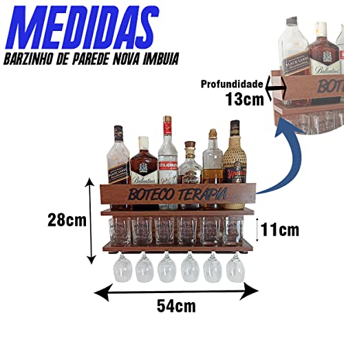 Barzinho De Parede Suporte Bebidas Copos Boteco Terapia IM