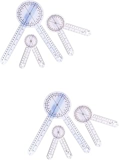 Housoutil 2 Sets 3 Pcs Medical Ruler Clear Goniometer Miter Protractor Goniometer Angle Finder Doctors Ruler Hand Measuring Ruler Scale Ruler Tools Protractor Ruler Angle Ruler Orthopedic