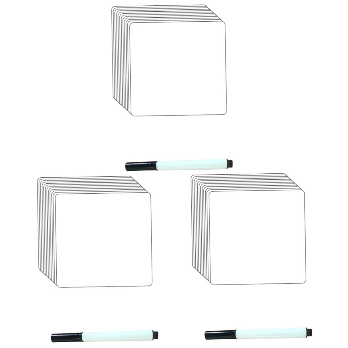 STOBOK 12Pcs Reusable Dry Erase Whiteboard Stickers with Marker Washable Removable Labels for Home School Office 4In