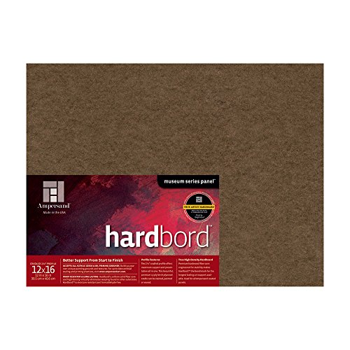 Image of Ampersand Art Supply Hardboard Wood Painting Panel: Museum Series Hardbord, 12 inch x 16 inch, 1-1 /2 Inch Cradled Profile