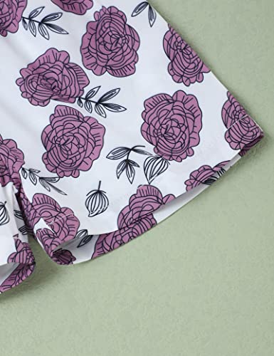 Image of Hipea Toddler Girl Outfits Floral Tops Sleeveless Tank Tops Shorts Headband Summer Clothes Set