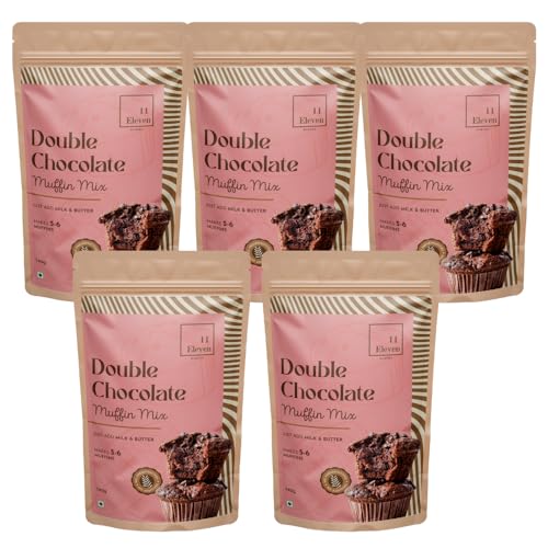 Image of 11Eleven Bakery Muffin Mix |Double-Chocolate 140 gm each Pack of 5 | Healthy Muffin Mix| Millet Muffin Mixes |