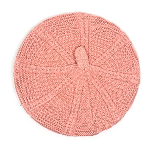 Little Girls Beret Hat French Artist Knit Hat Warm Knitted Beret for Kids Fashion Toddler Baby Beanie (Pink)2