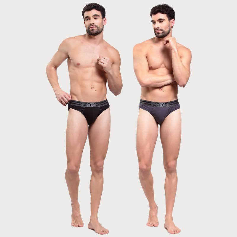 Image of Zoiro Men's Cotton Blend Solid Sports Brief (Pack of 2) |Colours May Vary