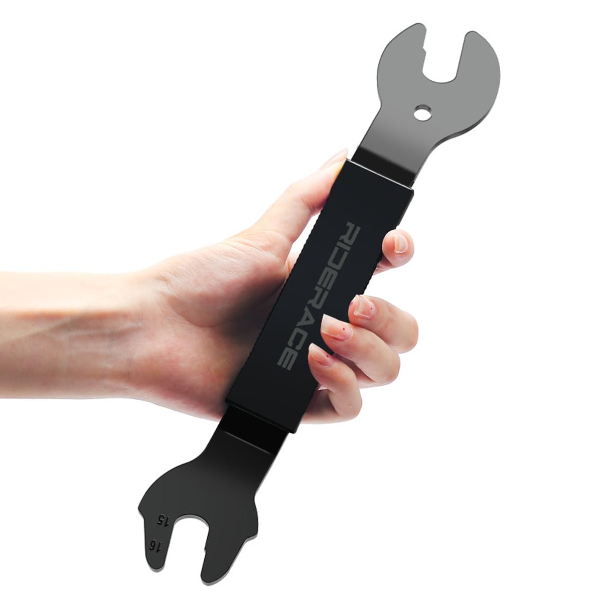 HOUSON Bicycle Hub and Pedal Wrench – 15/16/17mm Hex Socket Wrench with Non-Slip Rubber Grip