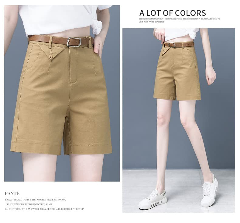 Short Femmes Fashion Haute Taille Pantalon De Jambe Large en Vrac Short Cargo Décontracté