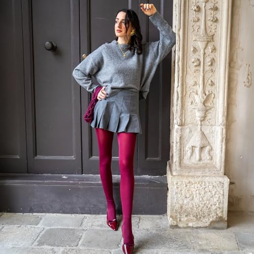 Image of CALZITALY Opaque Colour Tights - 80 DEN Thick Tights, Microfiber Pantyhose, S - 4XL Available in Plus size - Italian Hosiery