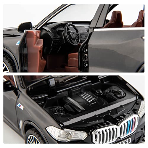 TGRCM-CZ 1/32 X5 SUV Modellauto Spielzeug, Druckguss Legierung Pull Back Auto Modell mit Licht und Sound Spielzeugfahrzeuge für Kinder Schwarz