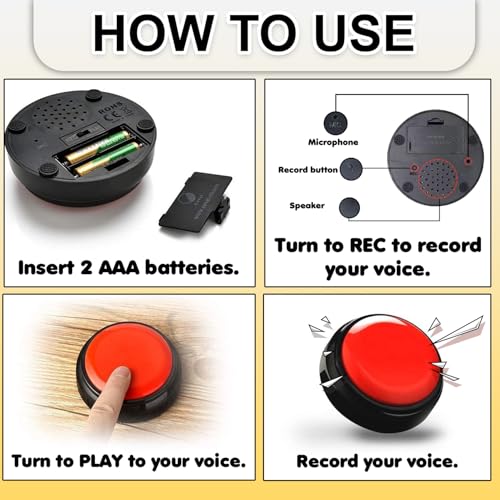 Image of YellowCult Voice Recording Button for pet Communication, 30s Record & Playback Pet Training Buzzer for Dog, Cat Puppy Clicker Toy, Talking Button for Pet Interaction & Learning, Home Use, Gifts