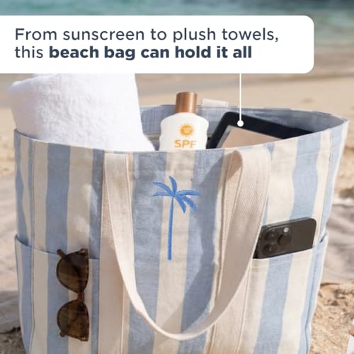 Image of Folkulture Beach Bag | Large Waterproof Beach Tote Bag for Women, Beach Essentials, Travel & Vacation Essentials