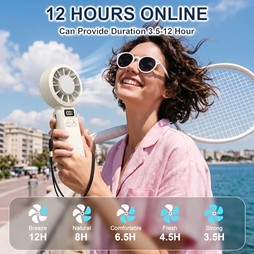 Husdensky Handheld Portable Fan with Ice Cooling Rechargeable 5.5m/s Speed - image 5