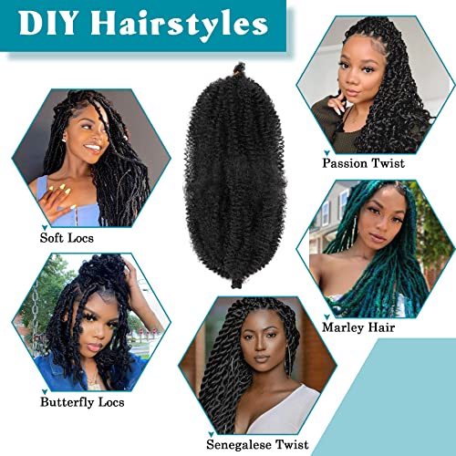 Marley Twist Braiding Hair 14 Inch 7 Packs Cuban Twist Hair Springy Afro Twist Hair Marley Hair For Soft Faux Locs Crochet Hair Pre Separated Spring Twist Hair Kinky Twist Hair For Braiding(T30) #TOP3