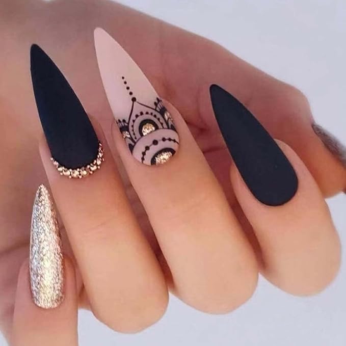 Matte Mixed Glossy False Nail Kit