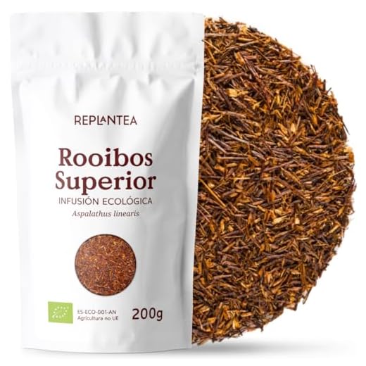 TE ROOIBOS SUPERIOR Ecológico 200g (100 Tazas) | Té Rooibos a Granel Orgánico de Gran Aroma Calidad Super Grade REPLANTEA