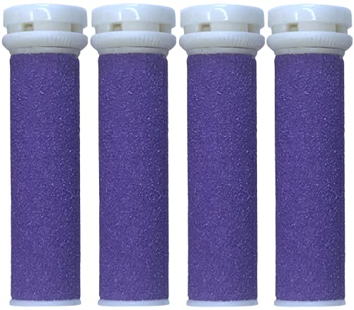[4 Pack] Extreme Micro Pedi Rollers Super Highest Coarse - Replacement Heads Mineral Callus Remover Compatible with Emjoi Refill for Excess Rough Callus