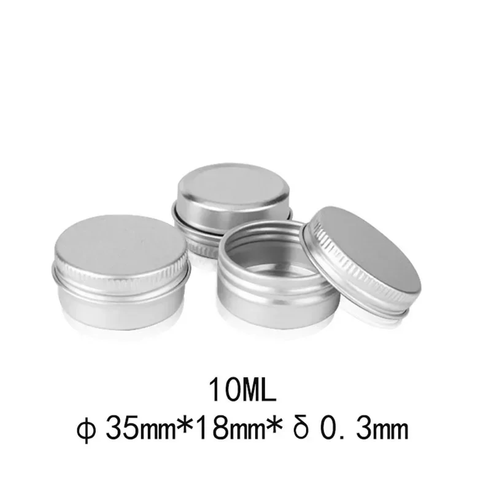 Kleine Dosen mit Deckel, Aluminium-Blechgläser, 50 Stück, Leere Silberne for Lipgloss, Balsam, Kosmetik, Tee, Kerzen, Gewürze, Reisebehälter, 5 g(10g)