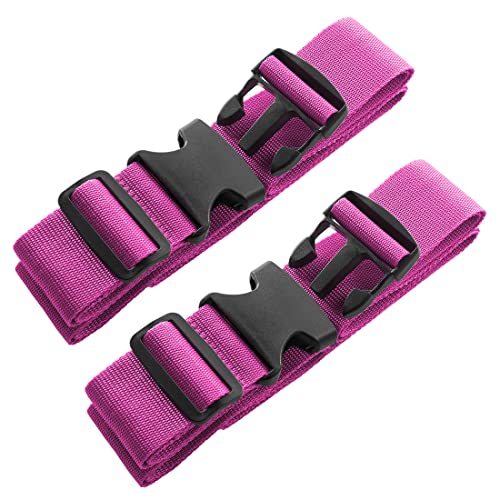 Image of 2pcs 74″x2″Luggage Straps for Suitcases,Adjustable Suitcase Straps and Heavy Duty Strap Buckle Packing Straps Travel Accessories,Pink