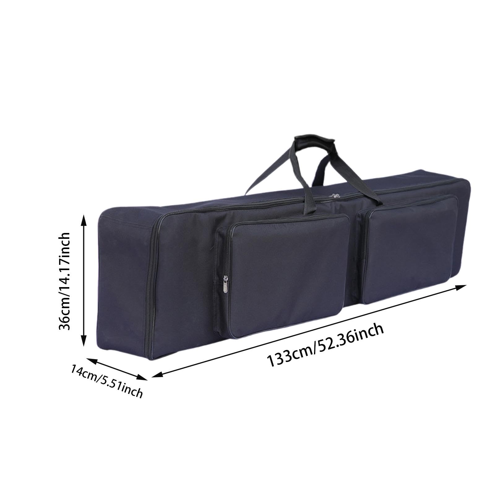 Funda para Teclado Bolso Mochila Eléctrica Acolchada Impermeable con Correas Ajustables de Tela Oxford Y Bolsillos Adecuada, C