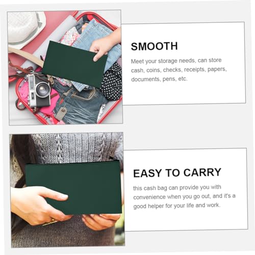 3Pcs PU Cash Bags with Zipper Money Pouches for Organizing and Receipts Multi Use Storage for Personal Office Use2